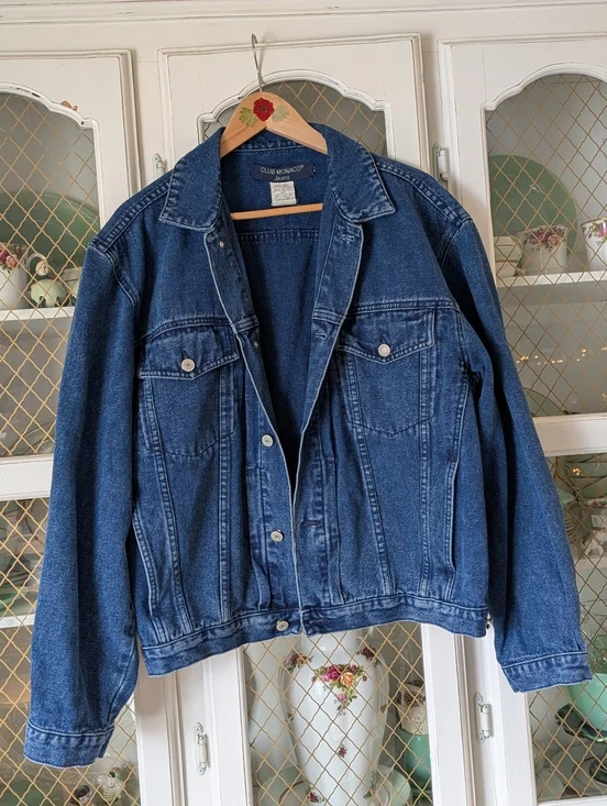 80s Club Monaco RARE VTG Authentic Denim Trucker Indigo Jean Jacket - Picture 9 of 16